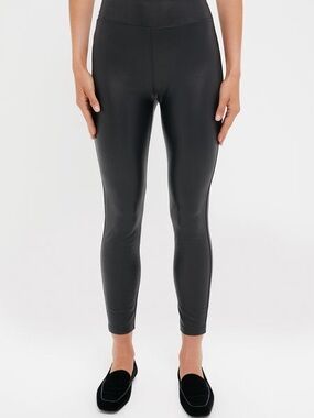 Tuckernuck Black Faux-Leather High-Rise Leggings